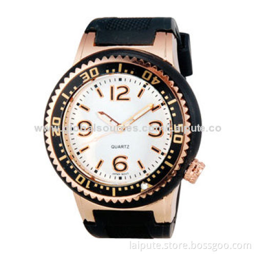 Fashion Women's Large Face Dial Body Style Analog Quartz Wrist Watch with Silicone BandNew